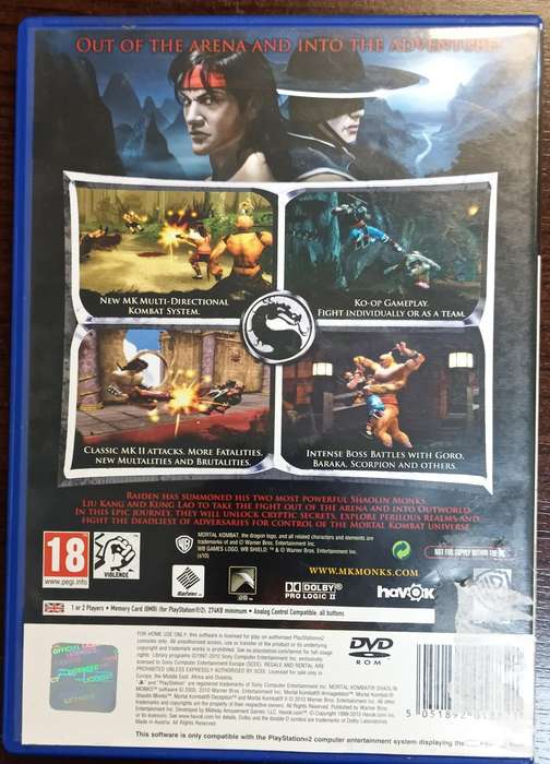 Mortal Kombat Shaolin Monks for PS2 (PAL, CIB)