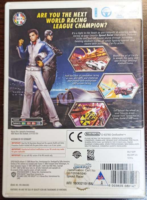Speed Racer the Video Game for Wii (PAL CIB)