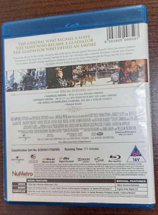 Gladiator on Blu-ray