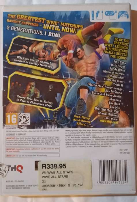 WWE All Stars for Wii PAL CIB