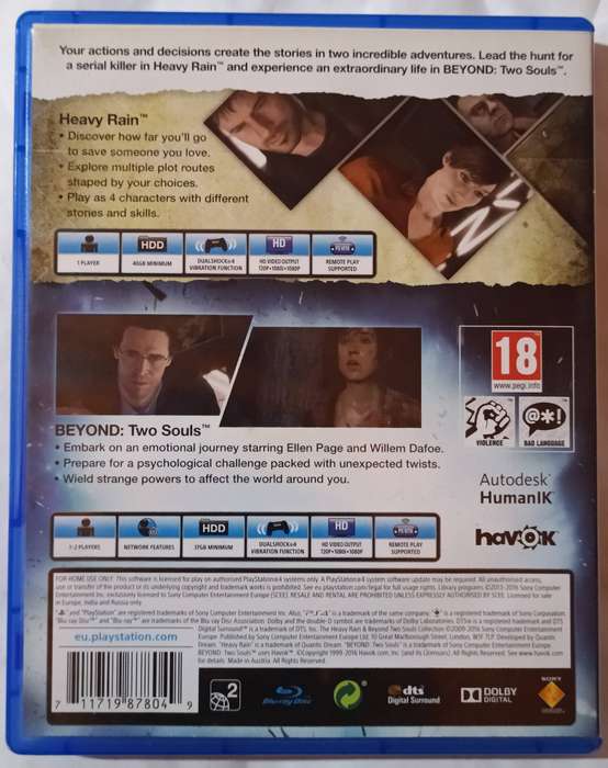 Heavy Rain and Beyond Two Souls on PS4