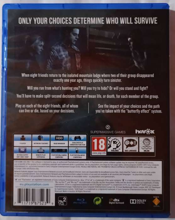 Until Dawn Extended Edition for PS4 (CIB)