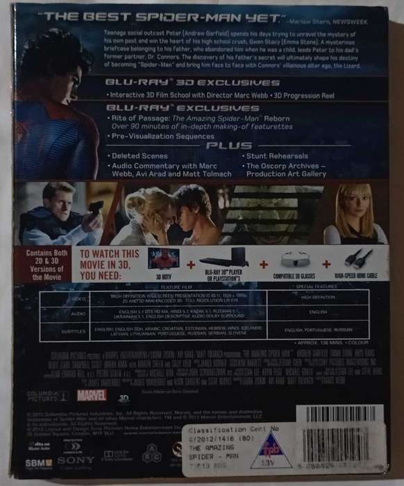 The Amazing Spider-Man on Blu-ray 2D + 3D