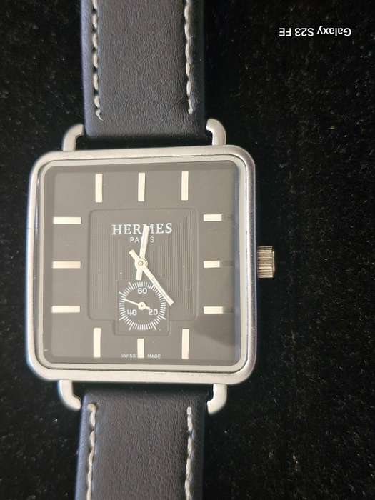 Hermes man's watch with leather strap