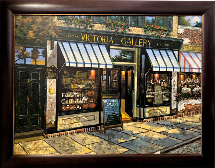 street scene large oil painting