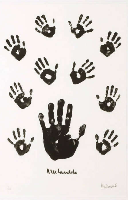 nelson mandela - `impression of africa` - black and white