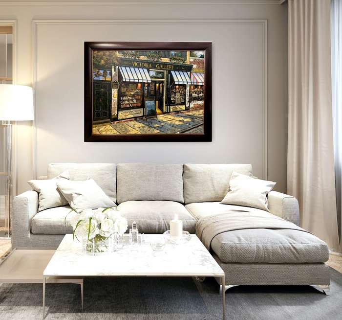 street scene large oil painting