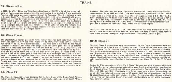 NAM 1994-08-05 Steam Locomotives FDC 2.7 (32 000) [SACC R11]