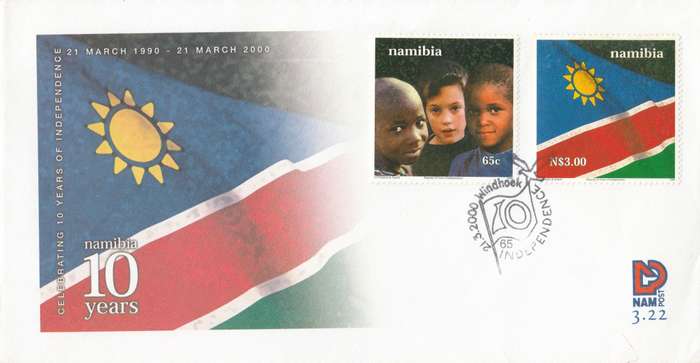 NAM 2000-03-21 10th Anniversary of Independence FDC 3.22 (4 000) [SACC R55]