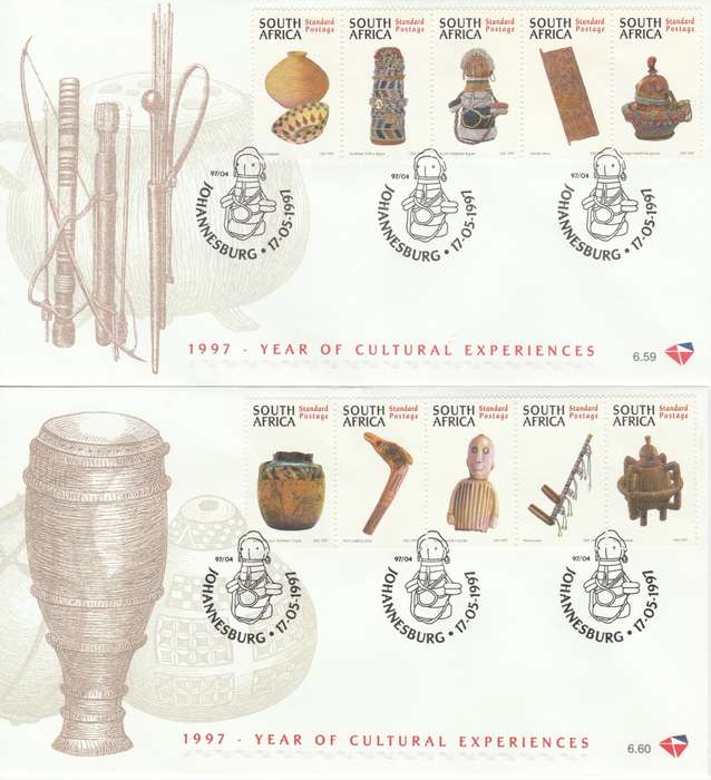 RSA 1997-05-17 Year of Cultural Experiences FDC 6.59 & 6.60 (18 000) [SACC R80]