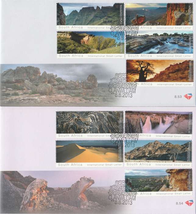 RSA 2013-08-08 Rock Formations and the Cederberg FDC 8.53 & 8.54 (4 000 ea) [SACC R230]