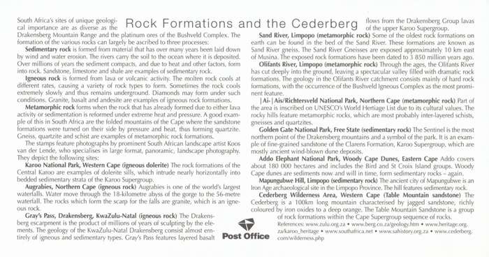 RSA 2013-08-08 Rock Formations and the Cederberg FDC 8.53 & 8.54 (4 000 ea) [SACC R230]