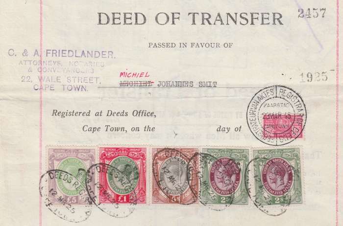 1st series Large Kings Heads Revenues with 4th series wartime bantam