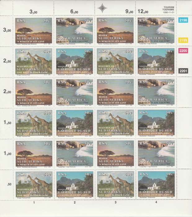 RSA SACC 731-734 x24 (1990-11-01) Tourism in SA [SACC R180]