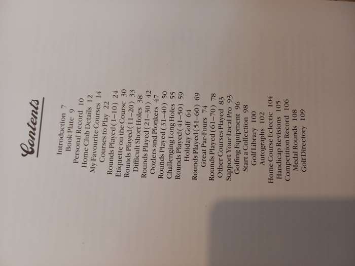 Book - Golfers logbook