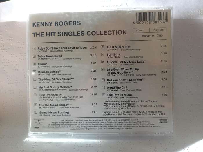 CD - Kenny Rogers the hit singles collection