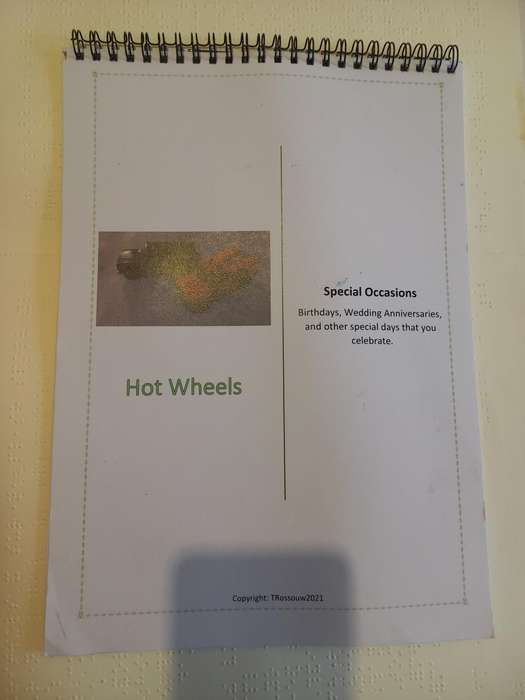 Hotwheels Universal Calender - home made gloss paper