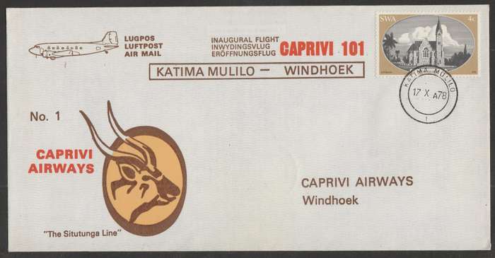 AVIATION 1978 CAPRIVI 101 COVER #1 - INAUGURAL FLIGHT CAPRIVI 101 KATIMA MULILO - WINDHOEK