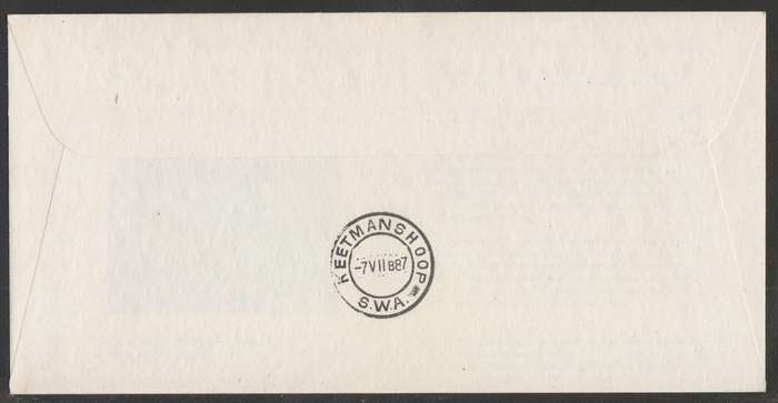 AVIATION 1987 NAMIB AIR COVER #24 - FIRST DIRECT SCHEDULED FLIGHT WINDHOEK TO KEETMANDHOOP