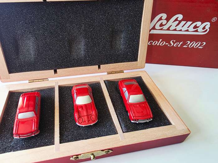 SCHUCO PICCOLO SET 2002 - LIMITED EDITION IN WOODEN DISPLAY BOX - RARE COLLECTOR'S ITEM!