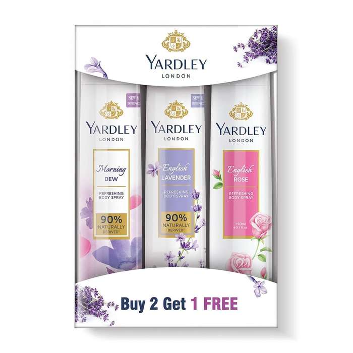 Yardley London Refreshing Deo Body Spray Tripack For Women