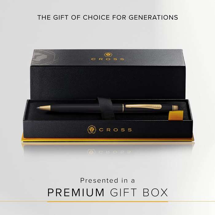 Cross Classic Century Black & Gold , Sleek & Elegant Premium Luxury Ballpoint Pen - with Gift Box -