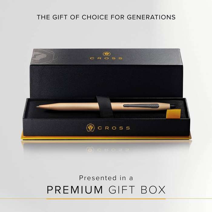 Cross Classic Century Brushed Rose Gold Ballpoint Pen - Medium Point, Black