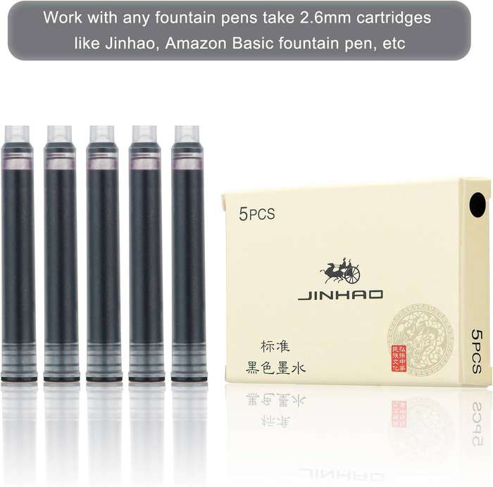 JINHAO 82 Fountain Pen Transparent Mixed Classic Color Acrylic Medium Point Gold Trim with Converter