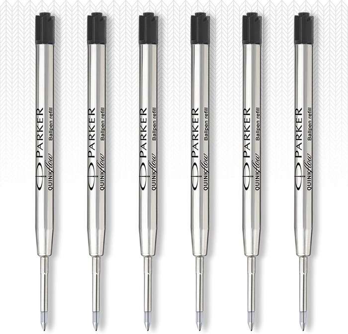 Parker Quink Flow Ball Pen Refills - Black - Medium and Fine Point - Pack of 3