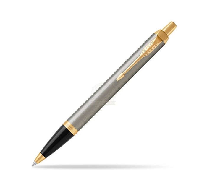 Parker IM Brushed Metal Gold Trim Ballpoint Pen