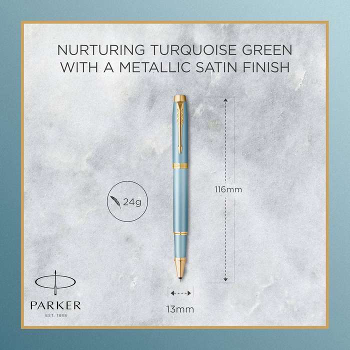 PARKER IM RITUAL ROLLERBALL PEN M NIB  GREEN GT - BLUE INK