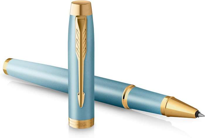 PARKER IM RITUAL ROLLERBALL PEN M NIB  GREEN GT - BLUE INK