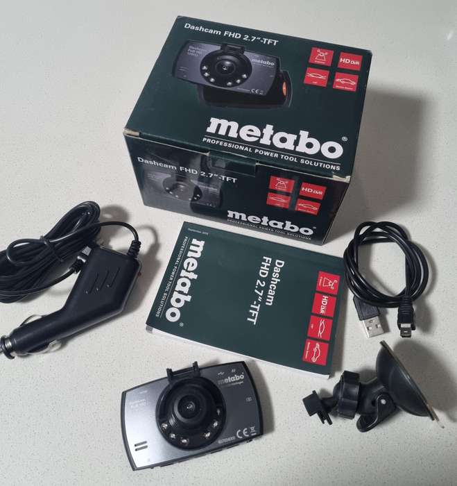 Metabo Dashcam. In its box, condition as new. Specs in the pics.