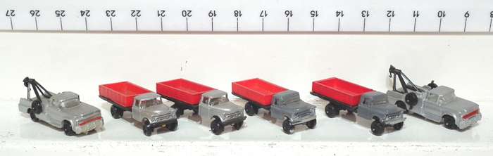 BACHMANN N:  6x Plastic Trucks in Fair Used Packaged Condition.(?)