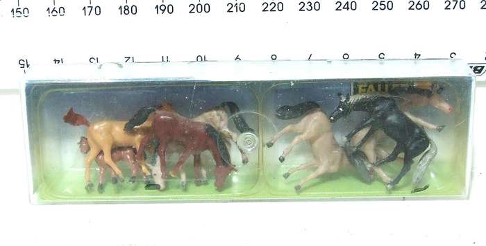 FALLER HO:  On Auction is this 7pc Horse Figures in New Boxed Condition.