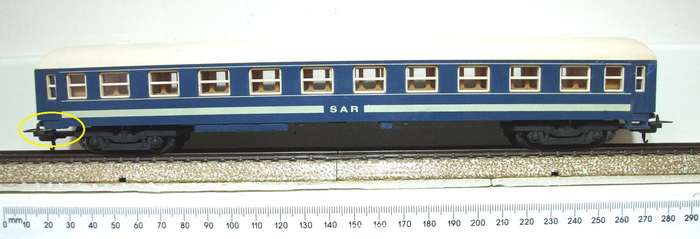 LIMA HO: SAR/SAS Blue Train Passenger Coach in Fair, Repaired Un-Boxed condition(Italy)