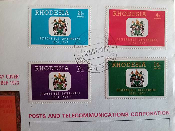 1973 Rhodesia First Day Cover.50th Anniversary of Responsible Government.