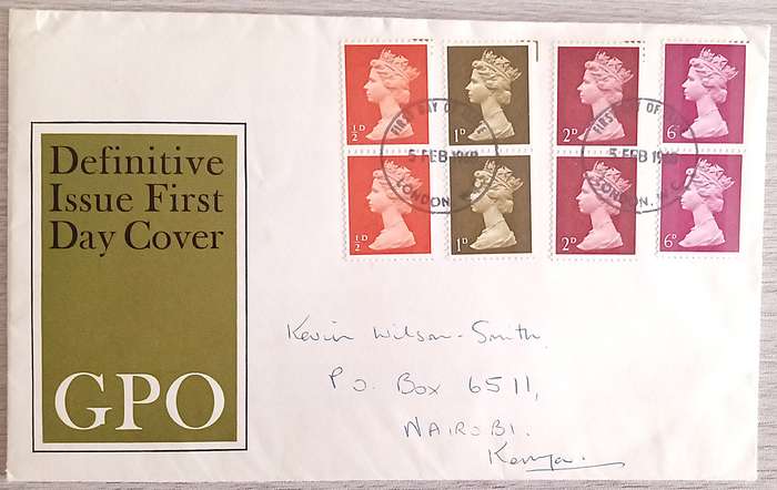 England 1968 Addressed FDC Definitive Issue GPO.