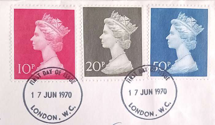 England 1970 Addressed FDC High Value Decimal Issue.