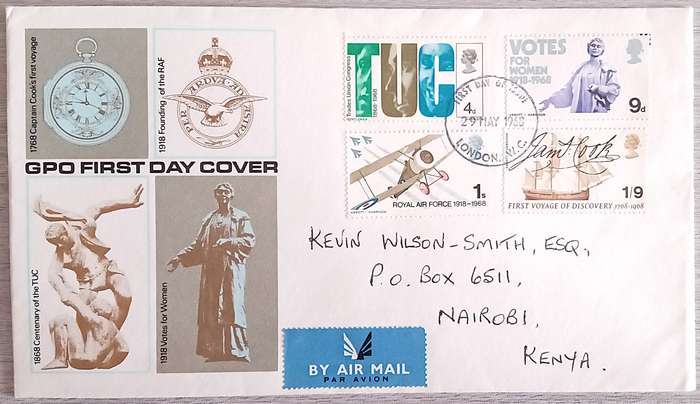 England 1968 Addressed FDC Anniversaries.