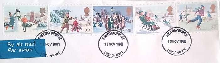England 1990 Addressed FDC Christmas 1990.