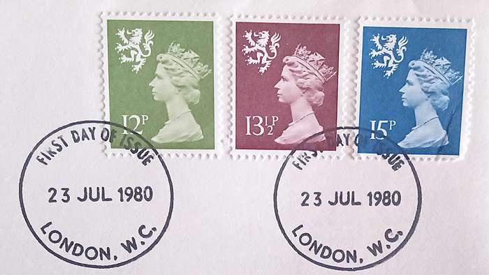 England 1980 Addressed FDC New Definitive Values SCOTLAND.