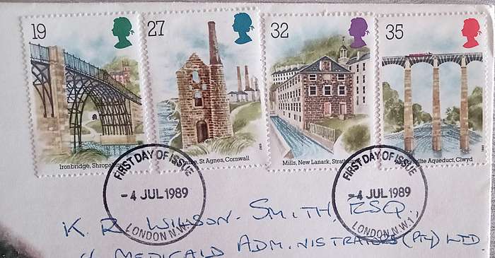 England 1989 Addressed FDC Industrial Archaeology.