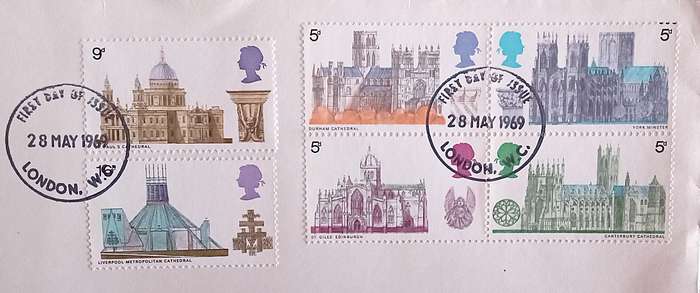 England 1969 Addressed FDC British Cathedrals.