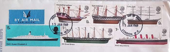 England 1969 Addressed FDC British Ships.