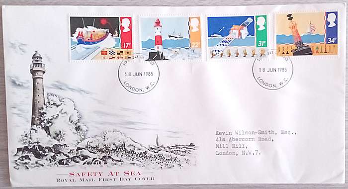 England 1985 Addressed First Day Cover SAFETY AT SEA.