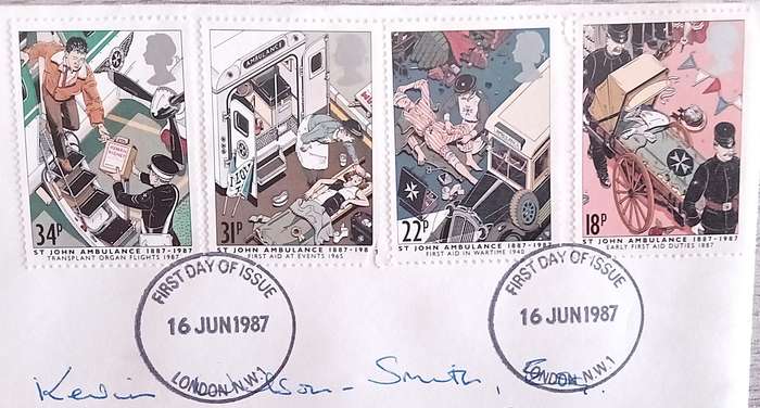 England 1987 Addressed First Day Cover ST John Ambulance.