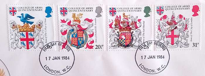 England 1984 Addressed First Day Cover HERALDRY.