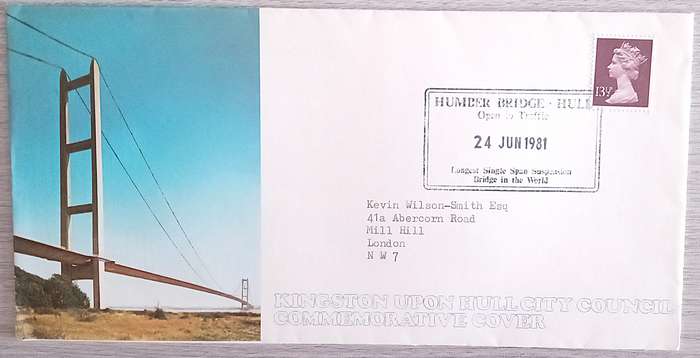 England 1981 Addressed Signed First Day Cover KINGSTON UPON HULL CITY COUNCIL COMMEMORATIVE COVER.
