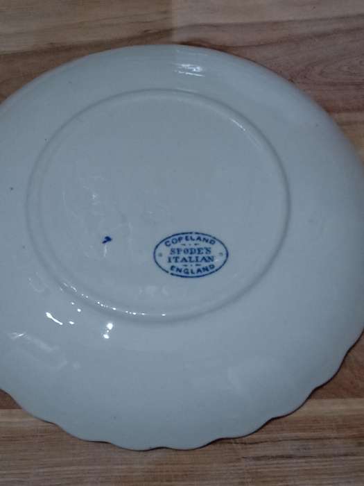 Spode Italian Saucer. Blue and White  Ruffled Edge